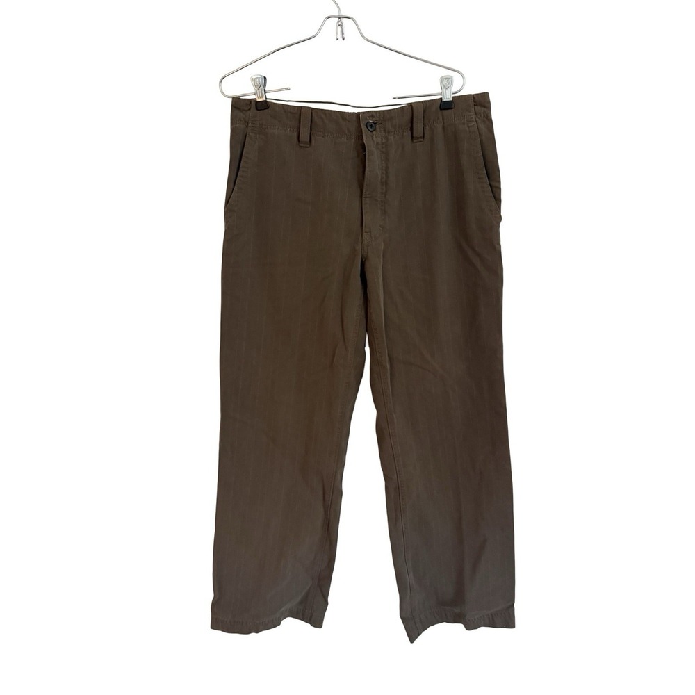 Express Design Studio Producer Chino Pants Men Size 32 inseam 30 pinstripe brown
